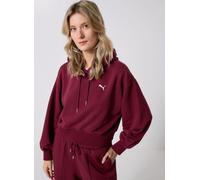 Puma Wardrobe Ess Relaxed Cropped Hoodie Tr L Vino