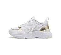 Puma Women Cassia Metallic Shine Sneakers, Puma White-Puma Gold-Puma Silver-Vapor Gray, 42.5 EU