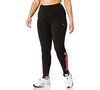 PUMA Women's Plus Size Athletic Logo Tights, Black-Paradise, 2X