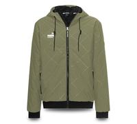 PUMA Workwear - Chaqueta de invierno para hombre con capucha y estampado acolchado, forro cálido, con cordón, resistente y robusta, para artesanía, producción, logística y construcción, verde oliva