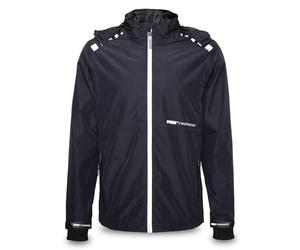PUMA Workwear - Chubasquero para hombre - Impermeable - Chaqueta cortavientos ligera con capucha - Chaqueta de trabajo robusta y transpirable para manualidades, construcción y agricultura, Negro , S
