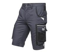 PUMA Workwear Precision X pantalónes Cortos de Trabajo para Hombre, Muchos Bolsillos & Secciones reforzadas, para Comercio, producción y construcción, Gris/Negro, Tamaño 54