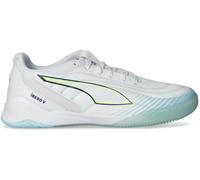 PUMA Tenis de fútbol Ibero V Unisex, Puma Blanco Aqua Fizzy Light Sea Glass, 43 EU