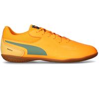 Puma - Zapatilla de fútbol sala Truco III Niño, Unisex, Heat Fire-Green Moon-Almost Apricot, 1.5 UK