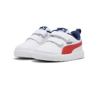 PUMA Zapatilla Infantil COURTFLEX V3 Velcro Blanco-Naranja