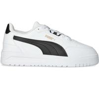 Puma - Zapatilla Shuffle Downtown Low Niño, Unisex, White-Black-Gold, 3.5 UK