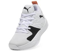 PUMA Zapatillas de Baloncesto Court Pro 3 Mid Niños 34.5, White Black Melon Glow Orange