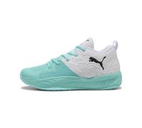 PUMA Zapatillas de Baloncesto Court Pro 3 Mid Unisex 42.5, White Black Elektro Aqua Blue