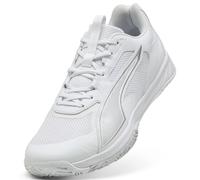 PUMA Accelerate Pro 4, Zapato de Tribunal Interior Unisex Adulto, Blanco Plata, 40 EU