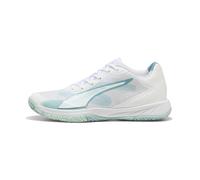 PUMA Accelerate Turbo 4 W+ Game ON - Tenis de Corte de Interior para Mujer, Color Blanco-mar báltico Azul y Agua Fresca, Talla 4.5 de Reino Unido, Puma Blanco Mar Báltico Azul Agua Fresca, 37.5 EU