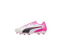 PUMA Tenis de fútbol Unisex King 20 Pro FG/AG, Blanco, Rosa venenoso, Aguamarina Brillante, Talla 9.5 de Reino Unido, Puma White Poison Pink Bright Aqua, 44 EU