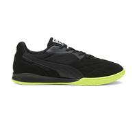 PUMA Zapatillas de fútbol King Top Indoor Trainer para hombre, Negro/Negro/Lima Eléctrica, 40.5 EU