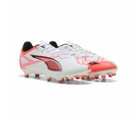 PUMA Zapatillas de fútbol Ultra 5 Play FG/AG. Color Blanco/Gris/Naranja