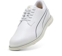 PUMA Zapatillas de golf Royale Single Malt para hombre, Calzado, Blanco/Deep Navy/Dorado, 42.5 42.5
