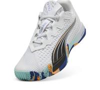 PUMA Nova Elite, Zapatos de Tenis Unisex Adulto, Blanco Black Vivid Blue Heat Fire, 45 EU