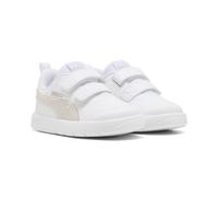 PUMA Zapatillas deportivas con velcro COURTFLEX V3 GLITZ V. Color BLANCO/LENTEJUELAS