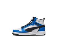 PUMA Unisex Kids Rebound V6 Mid Jr Zapatillas, Puma White Puma Black Racing Blue, 37.5 EU