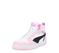 Puma Rebound V6 Mid JR - Zapatillas Deportivas, Color Blanco, Negro y Rosa Perla, Talla 36, Puma Blanco Puma Negro Perla Rosa, 6 UK
