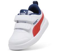 PUMA Zapatillas infantiles Courtflex V3, Calzado, Blanco/Fierce Rojo/Persian Azul, 26 26