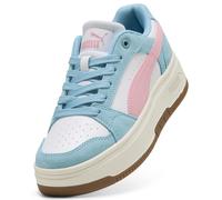 PUMA Zapatillas Rebound Femme Low Suede Mujer 38.5, White Pinkscape Aqua Pink Blue