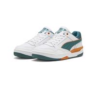 PUMA Zapatillas Rebound Retro Unisex 46, White Emerald Ice Vermillion Green Orange