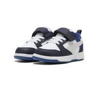 PUMA Zapatillas Rebound v6 Lo para bebé 26, White Feather Gray Black