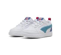PUMA Zapatillas Rebound V6 Low Run Fun Infantiles 25, White Tropical Blue Clyde Royal