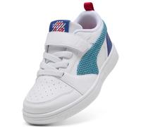 PUMA Zapatillas Rebound V6 Low Run Fun para niños, Calzado, Blanco/Tropical Azul/Clyde Royal, 31 31