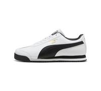 PUMA Zapatillas Roma para hombre, 24 Blanco-Negro-Equipo Dorado, 8