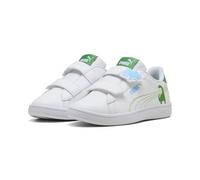 PUMA Zapatillas Smash 3.0 Dino Niños 34, White Green Fruit Vibrant Blue