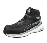 PUMA Zoom MID S3S ESD - Zapatos de seguridad para hombre, con tapa protectora, antideslizantes, ligeros, Negro , 44 EU