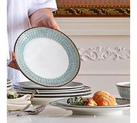 PUMELAMI Juego de vajilla de melamina, juego de 12 platos y cuencos, juego de platos de melamina para 4, irrompibles, aptos para lavavajillas, sin BPA, ideal para uso en interiores, camping, barbacoa,