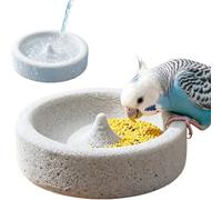 Pumice Stone Bird Feeder, Natural Stone Food & Water Bowl, 15cm (White)