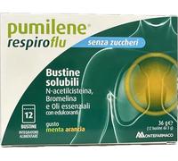 Pumilene RespiroFlu - Integratore Alimentare Vie Respiratorie Senza Zuccheri, 12 bustine