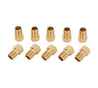 Pumixiy 10 unidades, adaptador de cobre para válvula de bicicleta para Dunlop y bomba de neumáticos de coche, paquete de 5 o 10 unidades, dorado (como se muestra)