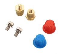 Pumixiy Adaptador de poste de batería de coche M8 conector de terminal de latón, bloque de terminales de batería negativo positivo, corriente de 250 A CC 1000 V nominal (con cubierta)