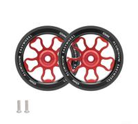 Pumixiy Aleación de aluminio 70mm Bicicleta plegable Easy Ruedas con rodamientos incorporados, Para Brompton, Para 3Sixty Smooth Ride Low Friction Rubber Tyres Negro (rojo)