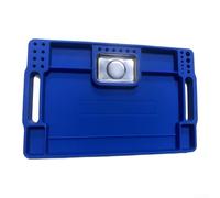 Pumixiy Bandeja de herramientas de silicona, con base de acero inoxidable, organizador flexible antideslizante, para hardware, alfombrilla resistente al calor, para taller, garaje y uso de viaje (azul