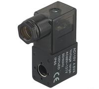 Pumixiy Bobina de válvula solenoide de aluminio negro DC24V AC220V 110V 12V repuesto para 4V210-08 3V110-06, 24V 12V 110V 220V componente del sistema neumático (AC110V)