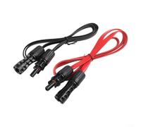 Pumixiy Cable solar fotovoltaico 100cm plana flexible ventana puerta alimentación a través conector con acoplador para instalación de sistema fotovoltaico 4mm² 1500V Negro Rojo