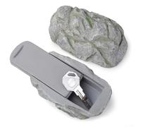 Pumixiy Caja para esconder llaves de piedra al aire libre con construcción de resina, diseño resistente a la intemperie para un almacenamiento seguro de llaves en patio y jardín, camuflado para