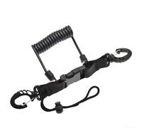 Pumixiy Correa de seguridad para cámara subacuática para buceo, surf y kayak, cordón ajustable para buceo libre con hebilla de liberación rápida, para + acero inoxidable + (negro)