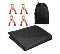 Pumixiy Cubierta de toldo de puerta trasera resistente al agua, material Oxford 180 x 114 cm, refugio de lluvia negro con bolsa de almacenamiento para furgoneta camper-transportador