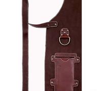 Pumixiy Delantal de soldadura de cuero para uso industrial, terciopelo de doble cara resistente al calor y protección ignífuga, ropa de trabajo duradera con ajustable (marrón 3)