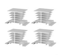 Pumixiy Disipador de calor para SSR10A SSR25A SSR40A de estado sólido monofásico para relé, 4 módulos de refrigeración de aluminio con tamaño compacto, bloque de disipación térmica