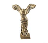 Pumixiy Estatua alada de Samotracia, diosa de resina, para decoración del hogar, adorno de escritorio, con alas extendidas, acabado dorado y blanco (E5-181510)