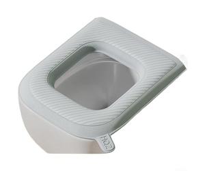 Pumixiy Funda cuadrada para asiento de inodoro a base de EVA con mango integrado para una instalación y extracción seguras sin contacto directo (gris)