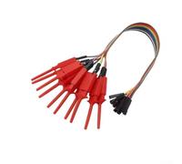Pumixiy Gancho de prueba retráctil para analizador lógico - Juego de sonda de abrazadera de cable de 20 cm, conector hembra sin soldadura de 20 pines para pruebas de compatibilidad y chip (rojo)