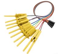 Pumixiy Gancho de prueba retráctil para analizador lógico - Juego de sonda de abrazadera de cable de 20 cm, conector hembra sin soldadura de 20 pines para pruebas de compatibilidad y chip (amarillo)