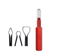 Pumixiy Herramienta de corte de soldadura de piso, kit de corte de corte de soldadura de suelo de vinilo de PVC, kit de raspado de herramientas de skiving, paleta de suelo con mango 3 cuchillas (rojo)